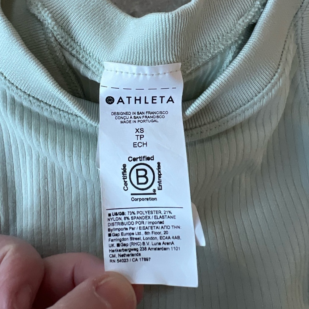 Athleta Renew Seamless Ribbed Racerback Tank in Very Pale Green, size XS - Picture 5 of 7